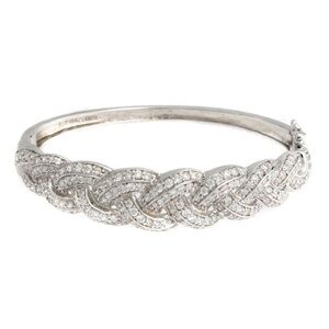 Victoria Wieck Round Cut Cubic Zirconia "Braided" Bangle Bracelet
